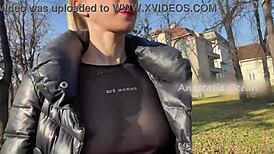Beauty flashes her big boobs in a public park! 😍