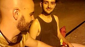 European gay amateurs sucking cocks outdoors during Seville pride