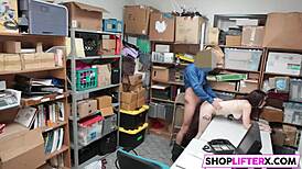 Shoplifting Teen 18+ Pays Dues With Blowjob On Monster Cock At Work