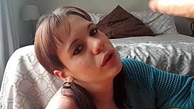 She says, 'Watch this upside down dildo gag deepthroat with choking.'