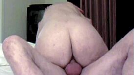 Mature amateur milf rides big cock in cowgirl position