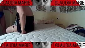 Stuffing panties deep into her pussy, making her moan like a bitch 😈