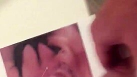 Cum tribute for Donna turned into a solo session. Everyone was watching her go at it.