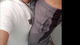 Entering The Metro Bathroom Stall Where A Guy Expresses Interest - Complete Full Red