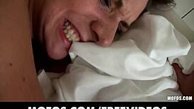 Shy brunette TALKED INTO MAKING SEXTAPE with her man