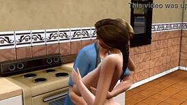 In this Sims 4 parody of Terminator 2, a group scene unfolds