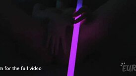 Raquel 27yo gapes pussy with kinky glowsticks