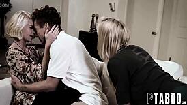 alexis fawx and arya fae cum on ass in threesome with stepson