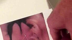 Cum tribute for Donna turned into a solo session. Everyone was watching her go at it.