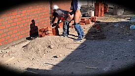 security camera catches engineer nataly at the construction site