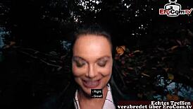 Milf with Big Tits Picked Up in Nylons on Street