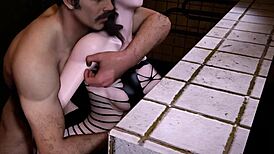 3d big boobs asian slut banged hard in bathroom scene.