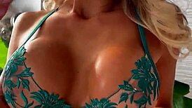 Russian pornstar Monika Fox posing with big tits in sexy lingerie backstage