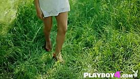 Russian milf Cira Nerri strips naked showing small tits.