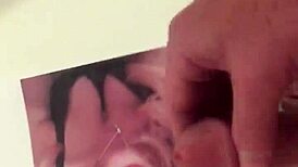 Cum tribute for Donna turned into a solo session. Everyone was watching her go at it.