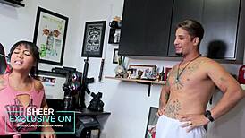 soraya and richard castro in intimate close-up rough slapping spitting cum on hairless pussy 😏