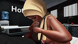 Second life black security guard fucks asian muslim woman