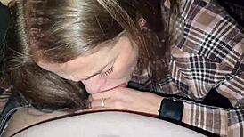 a married slut risked it all sucking a taxi driver's dick in public