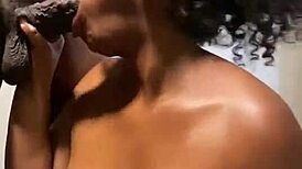 bbw takes on huge big black cock in oiled action. brunette's massive tits bounce hard!