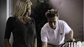 alexis fawx and arya fae cum on ass in threesome with stepson