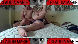 Stuffing panties deep into her pussy, making her moan like a bitch 😈