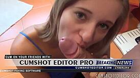 Hot Austrian couple enjoys bathroom sex with facial