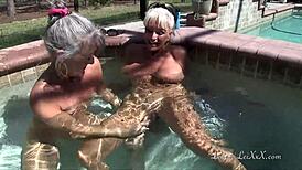 Pool time with Sally gets wet and wild