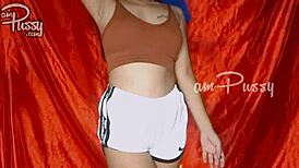 Amateur Girl Strips Naked and Poses Erotic in Homemade Solo Striptease Scene.