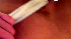 My horny step sister fucks herself in the shower with double penetration