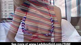 Quickie Handjob with Ladyboy Teen in Bikini for Raw Hardcore Fun