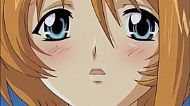 In this anime scene, a big titty babe gets her pussy licked.