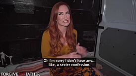 forgive me father - innocent redhead milf widow's first big dick hardcore public pick up sex