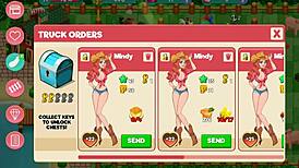 Beautiful women in hot scenes in the adult game Nutaku's Booty Farm