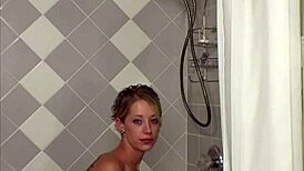 Yanks Skinny Blondie Gwenaver Reaches Intense Orgasm While Masturbating in the Pool Shower!