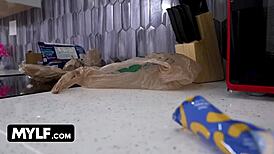 Shocked Stepmom Catches Stepson Sniffing Panties and Fulfills His Fantasy