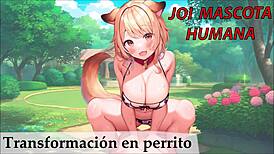 Intense JOI in Spanish for Sexual Slaves Transforming into Puppies