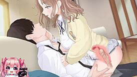 Hot college girl intensely rides and gives handjob for cumshot