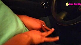 Exhibitionism in Uber! Driver touches my tits around the city!