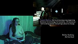 Naked Brunette Plays Deadspace Part 2