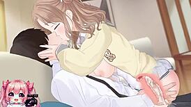 Hot college girl intensely rides and gives handjob for cumshot