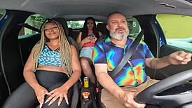 Brunette Renata Carvalho Joins After Hitchhiking for First Assplay