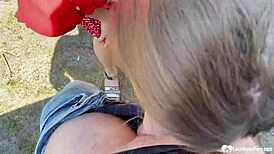 Couple Rips Clothes For Quick Blowjob On Outdoor Hiking Trip