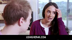 Stepbrother uses chloe cherry's body for blowjob and anal pleasure