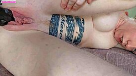 Redhead leaves her big pussy wet for rough fingering