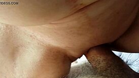 wife fucks my cock with her bald pussy, shaved and creampied