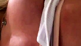 My horny step sister fucks herself in the shower with double penetration