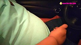 Exhibitionism in Uber! Driver touches my tits around the city!