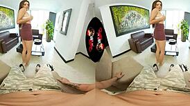 Vrlatina - beautiful latin babe undresses then fucks vr in reality sex