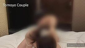 I love how this cute japanese wife cosplays in school swimsuit for young man