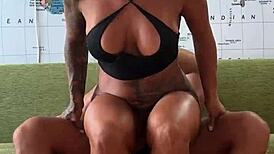 Can you handle this long-legged beauty in a bodysuit? She takes it hard in the ass and swallows everything!